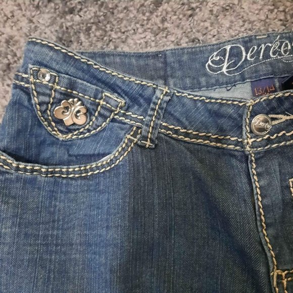 Beyonce's Dereon Designer Jeans (Sz 13/14) Blue Jeans With Silver Embellishments - Picture 4 of 8